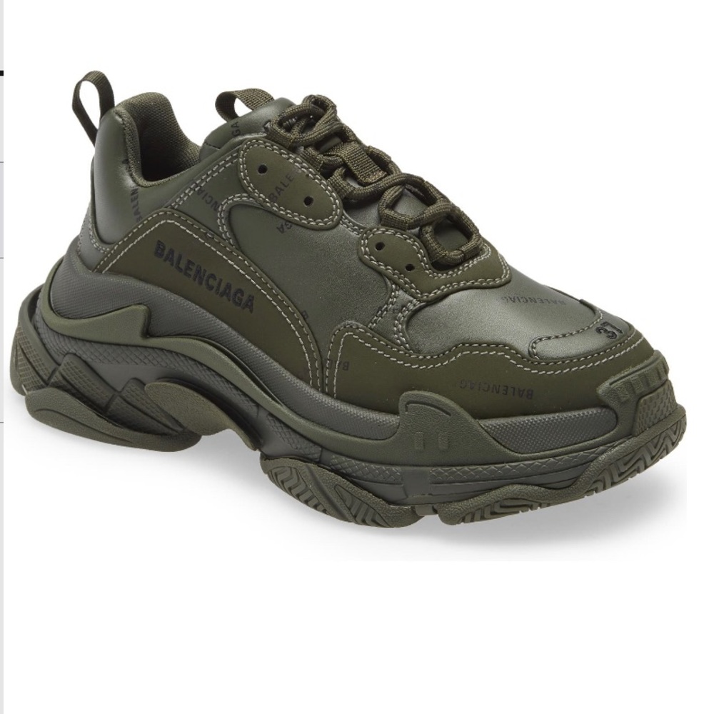 BALENCIAGA Triple S Sneaker in Khaki Green Black 39